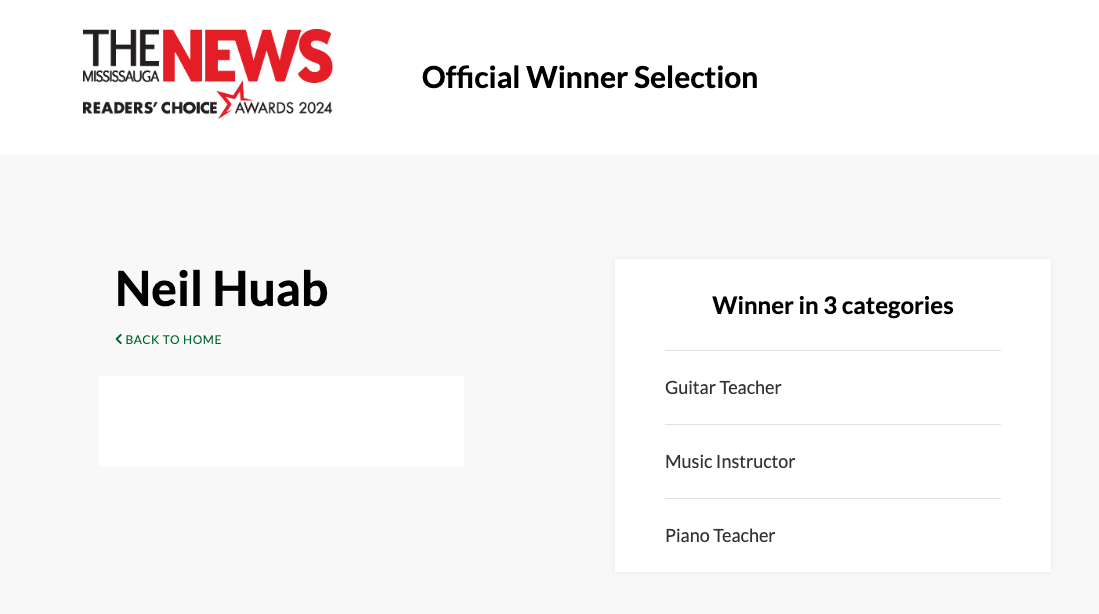 Mississauga’s Neil Huab Wins Mississauga News’ Readers’ Choice Awards in 3 categories!